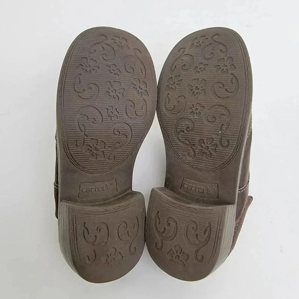 Carters Brown Leather Slingback Slip On Sandal Mules - 11 C